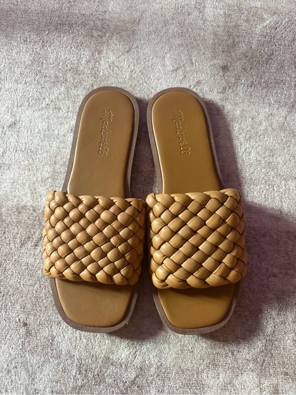 Madewell Braided Slide Sandals in Tan